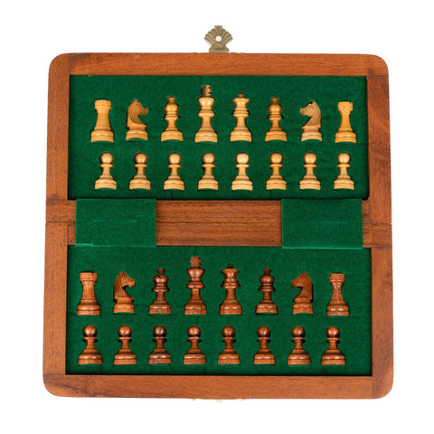 19x19cm Classic Magnetic Wooden Folding Chess Set - Hobby.lt 🇬🇧