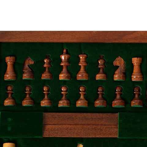 19X19CM FOLDING MAGNETIC WOODEN CHESS SET + CHECKER SET - Hobby.lt 🇬🇧