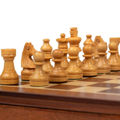 19X19CM SOLID WOOD MAGNETIC WOODEN CHESS SET WITH DRAWER + CHECKER SET - Hobby.lt 🇬🇧