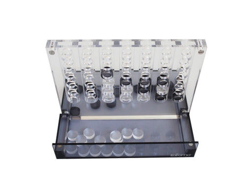 Acrylic Plexiglass Connect Four - Modern Magnetic Travel Game, Made in Italy