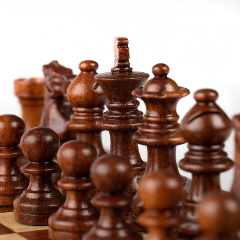 Magnetic Wooden Chess Set with Box & Checkers, 25cm Board, 5cm King Handmade in Italy