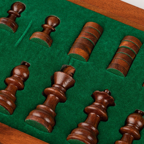 25X25CM LARGER MAGNETIC WOODEN FOLDING CHESS SET + CHECKER SET - Hobby.lt 🇬🇧