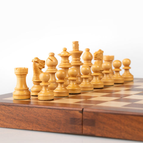 25X25CM LARGER MAGNETIC WOODEN FOLDING CHESS SET + CHECKER SET - Hobby.lt 🇬🇧