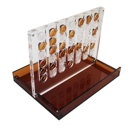 Acrylic Plexiglass Four-in-a-Row Game, Magnetic Closure, Made in Italy