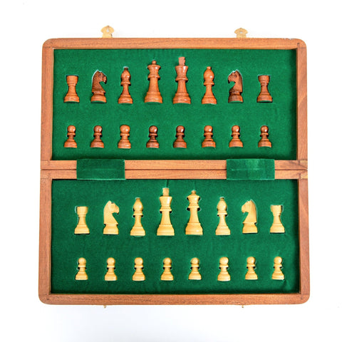 30X30CM CLASSIC MAGNETIC WOODEN FOLDING CHESS SET - Hobby.lt 🇬🇧