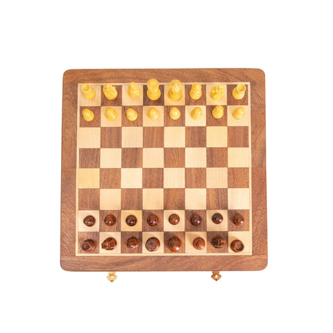 30X30CM CLASSIC MAGNETIC WOODEN FOLDING CHESS SET - Hobby.lt 🇬🇧