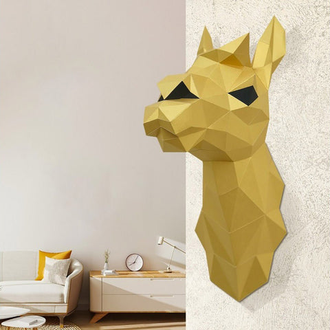 3D Papercraft Kit Lama (gold) PP - 1LAM - GLD - Hobby.lt 🇬🇧