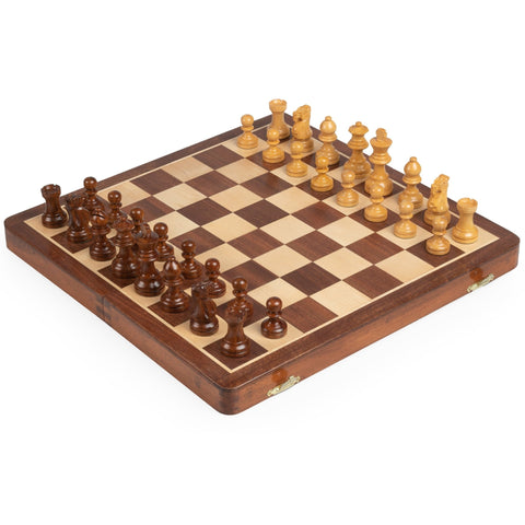 40x40CM MAGNETIC WOODEN FOLDING CHESS SET - Hobby.lt 🇬🇧