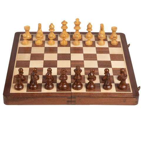 40x40CM MAGNETIC WOODEN FOLDING CHESS SET - Hobby.lt 🇬🇧