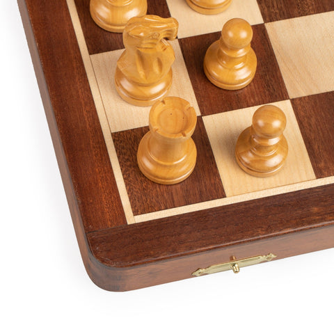40x40CM MAGNETIC WOODEN FOLDING CHESS SET - Hobby.lt 🇬🇧