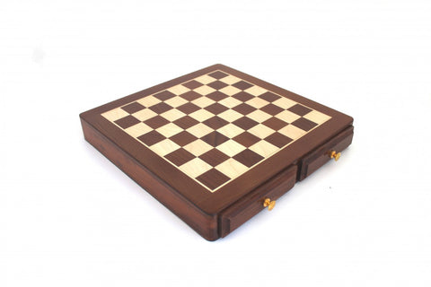 Wooden Chess Set, Acacia Weighted Pieces, Mahogany Maple Board, Made in Italy