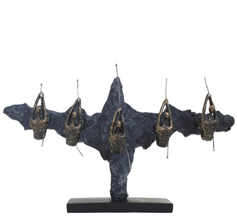 Bronze Finish Resin Sculpture Desire to Win Statue, Italian Decor 50x13x29cm