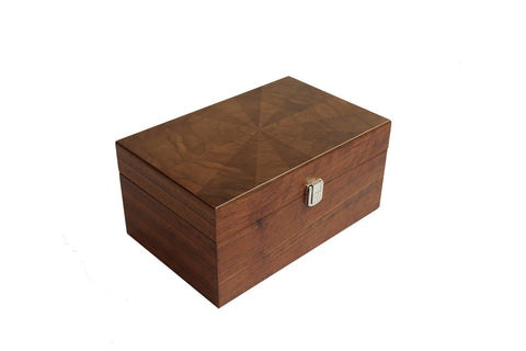 Italian Solid Wood Chess Piece Storage Box, Elegant Organizer 24x15x12 cm