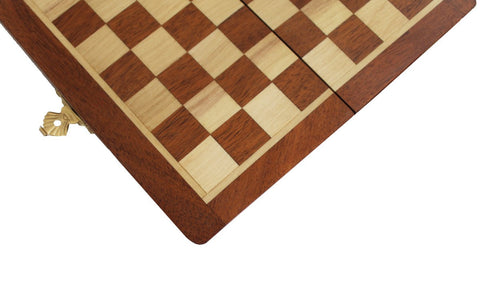 Magnetic Wooden Travel Chess Set with Folding Board + Checkers, Italian