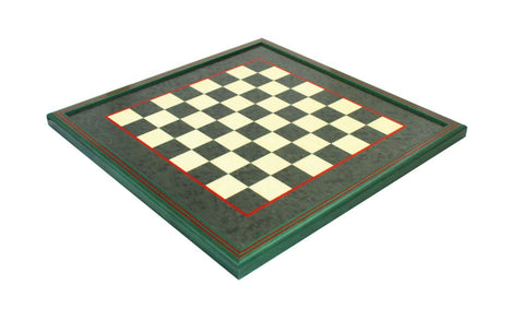 Italian Handmade Green & White Wooden Chess Board 45x45cm, Framed, 4cm Squares