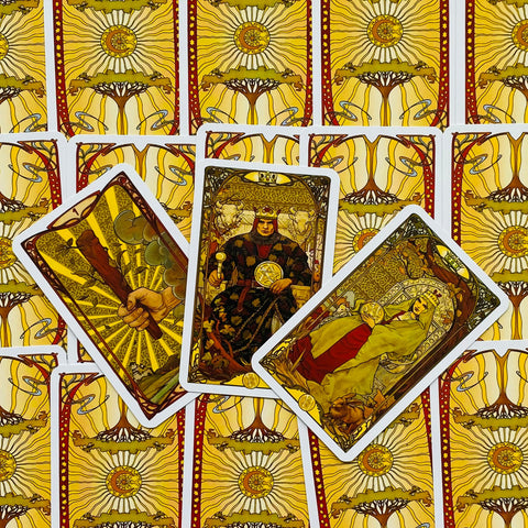 Golden Art Nouveau Tarot Mini cards deck Lo Scarabeo