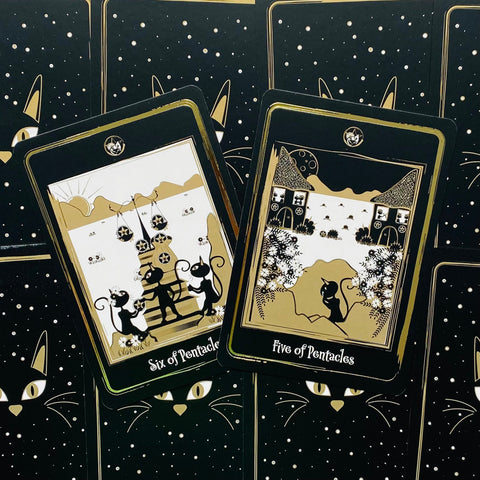 Golden Black Cat Tarot Cards