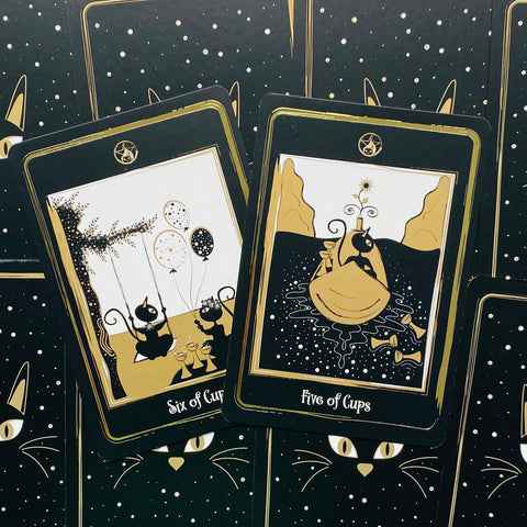 Golden Black Cat Tarot Cards