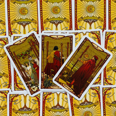 Golden Art Nouveau Tarot Mini cards deck Lo Scarabeo