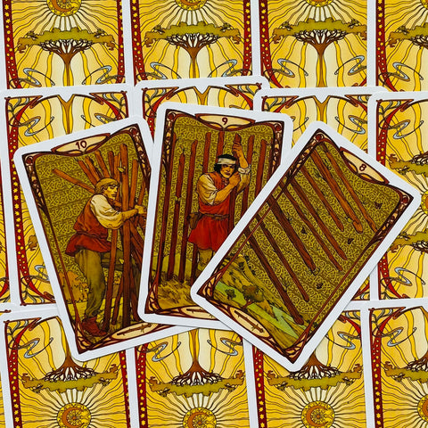 Golden Art Nouveau Tarot Mini cards deck Lo Scarabeo