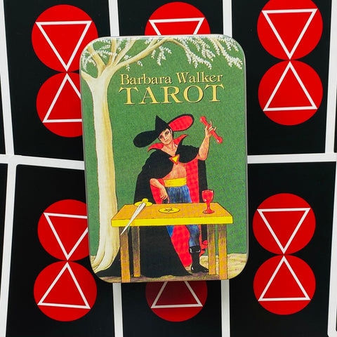 Barbara Walker in a tin Tarot cards US Games Systems