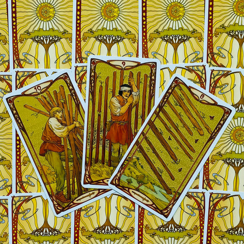 Golden Art Nouveau tarot cards Lo Scarabeo