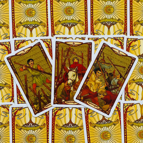 Golden Art Nouveau Tarot Mini cards deck Lo Scarabeo