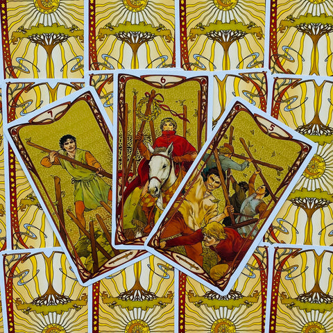 Golden Art Nouveau tarot cards Lo Scarabeo