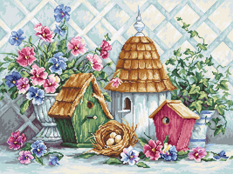 A nest in the garden SB2396 - Cross Stitch Kit - Hobby.lt 🇬🇧