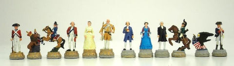 AMERICAN REVOLUTION: Handpainted Chess Set with Briar Erable Wood Chessboard - Hobby.lt 🇬🇧