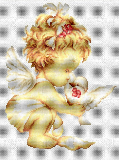 Angel with Pigeons SG369 - Cross Stitch Kit by Luca - s - Hobby.lt 🇬🇧