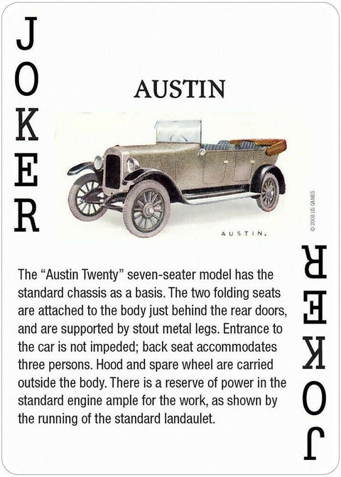 Antique Motor Cars Playing Cards Us Games Systems - Hobby.lt 🇬🇧