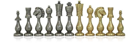 Arabic Style Metal Chess Set with Leatherette ChessBoard + CHECKER SET - Hobby.lt 🇬🇧