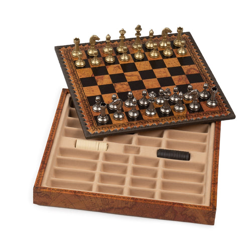 Beautiful Chess Pieces with Leatherlike MAP Chess Board N035 - Hobby.lt 🇬🇧