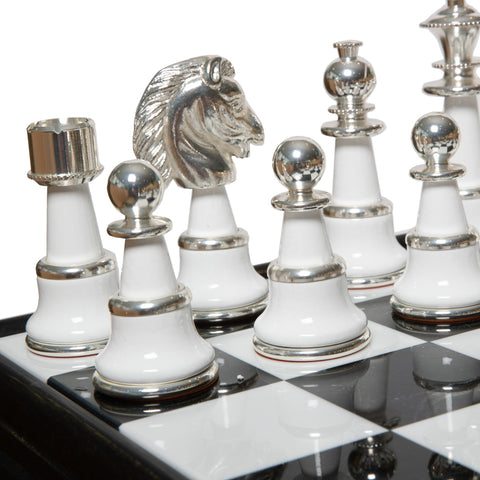 Beautiful Large Brass/Wood Chess Pieces with Table - Hobby.lt 🇬🇧