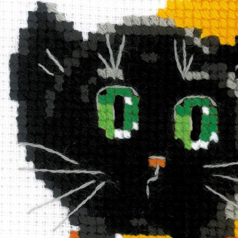 Black Cat cross stitch kit by RIOLIS Ref. no.: HB175 - Hobby.lt 🇬🇧