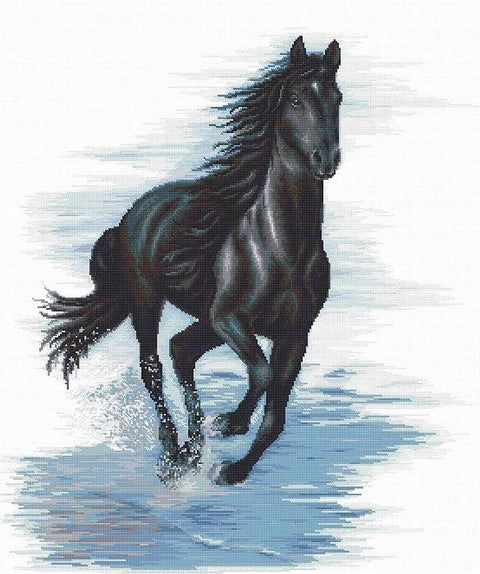 Black Horse SBM3007 - Cross Stitch Kit by Luca - s - Hobby.lt 🇬🇧