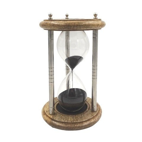 Brass and Wood Hourglass - 10 minutes - NC2989 - Hobby.lt 🇬🇧