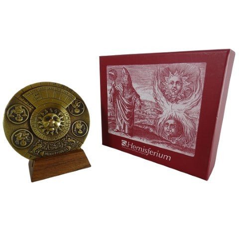 Brass Perpetual Calendar on wooden base H27 - Hobby.lt 🇬🇧