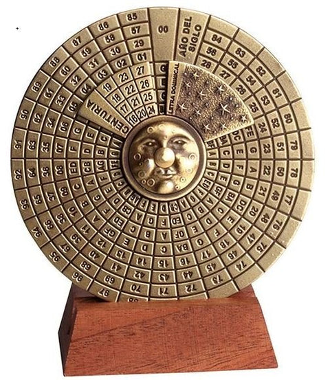 Brass Perpetual Calendar on wooden base H27 - Hobby.lt 🇬🇧