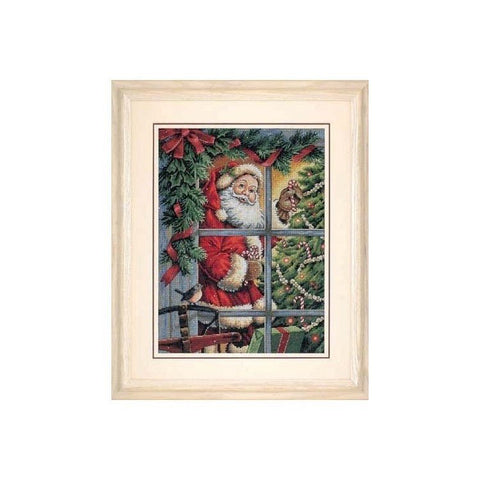 Candy Cane Santa (30 x 41 cm) - Cross Stitch Kit by DIMENSIONS - Hobby.lt 🇬🇧