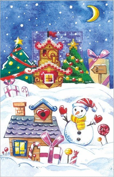 Cards Gingerbread House SANO - 12 - Cross Stitch Kit by Andriana - Hobby.lt 🇬🇧
