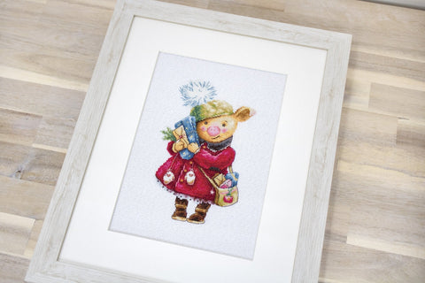 Christmas Pig SB1153 - Cross Stitch Kit - Hobby.lt 🇬🇧