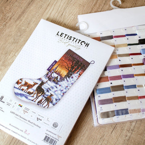 Christmas Wood Stocking SLETI948 - Cross Stitch Kit - Hobby.lt 🇬🇧