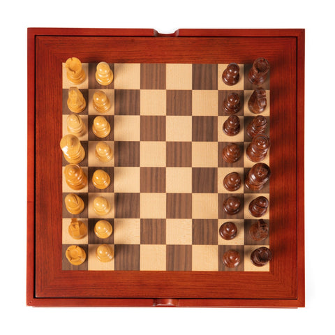 Classic Rosewood Wooden Chess Pieces with Maple Wood Chess Board N°101 - Hobby.lt 🇬🇧