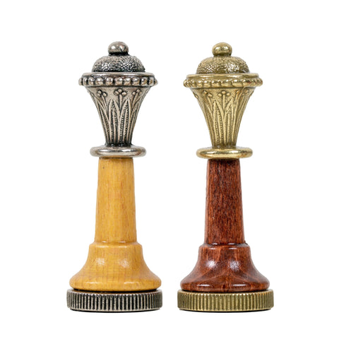 CLASSIC Wood/Metal Chess Set + Leatherette Chess Board + Chess Box + Chess - Hobby.lt 🇬🇧