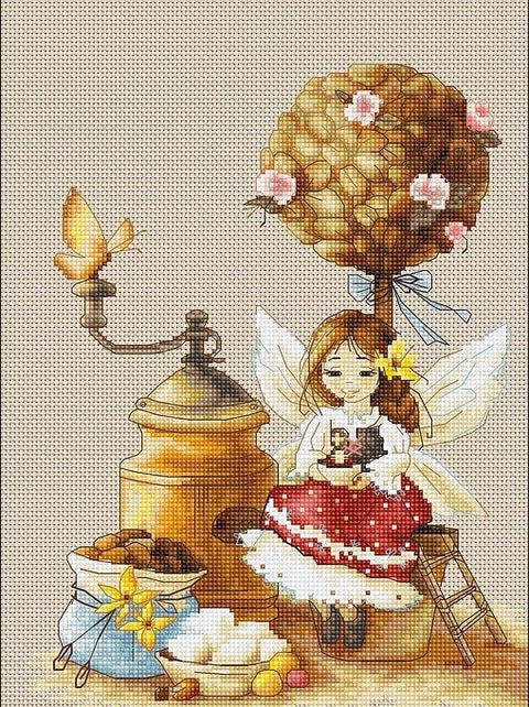 Coffee Fairy SB1132 - Cross Stitch Kit - Hobby.lt 🇬🇧
