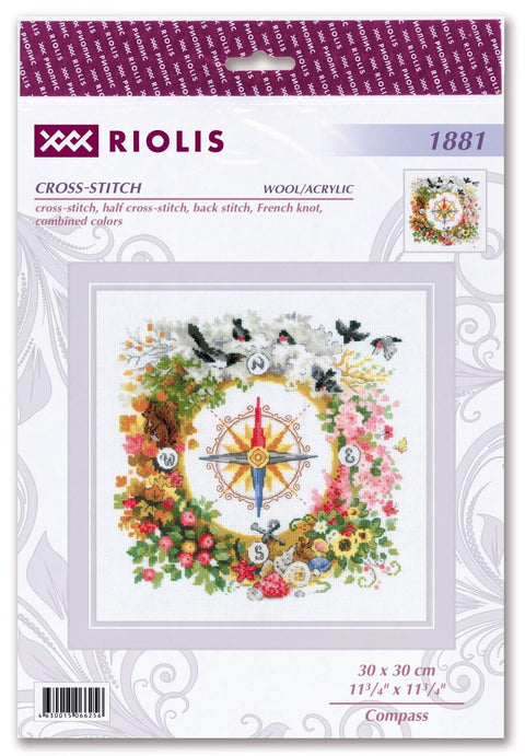 Compass cross stitch kit by RIOLIS Ref. no.: 1881 - Hobby.lt 🇬🇧