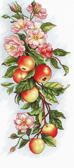 Composition with apple SB211 - Cross Stitch Kit by Luca - s - Hobby.lt 🇬🇧