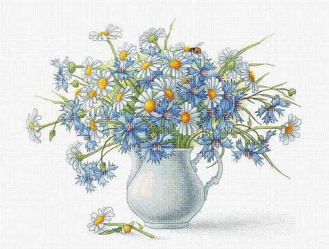 Cornflowers and camomiles SB2275 - Cross Stitch Kit by Luca - s - Hobby.lt 🇬🇧